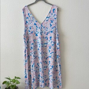 LOFT Blue and Pink Paisley Dress